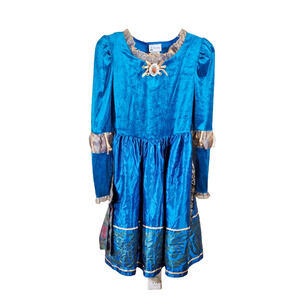 Disney Parks Merida Costume Dress Girls Larges Blue Brave Princess Halloween